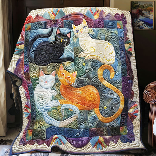 Abstract Cat Family WY0301031CL Quilt