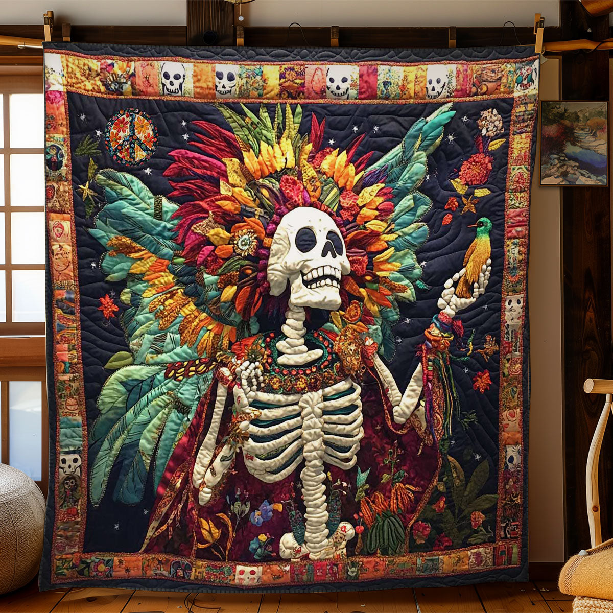 Calavera And Hummingbird Harmony WN2610043CL Quilt