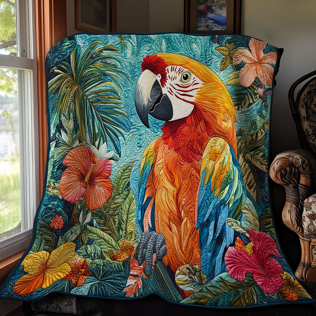 Tropical Forest Parrot WY1311011CL Quilt