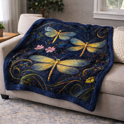 Enchanted Dragonfly Nightscape KL2601005CL Faux Fur Throw Blanket