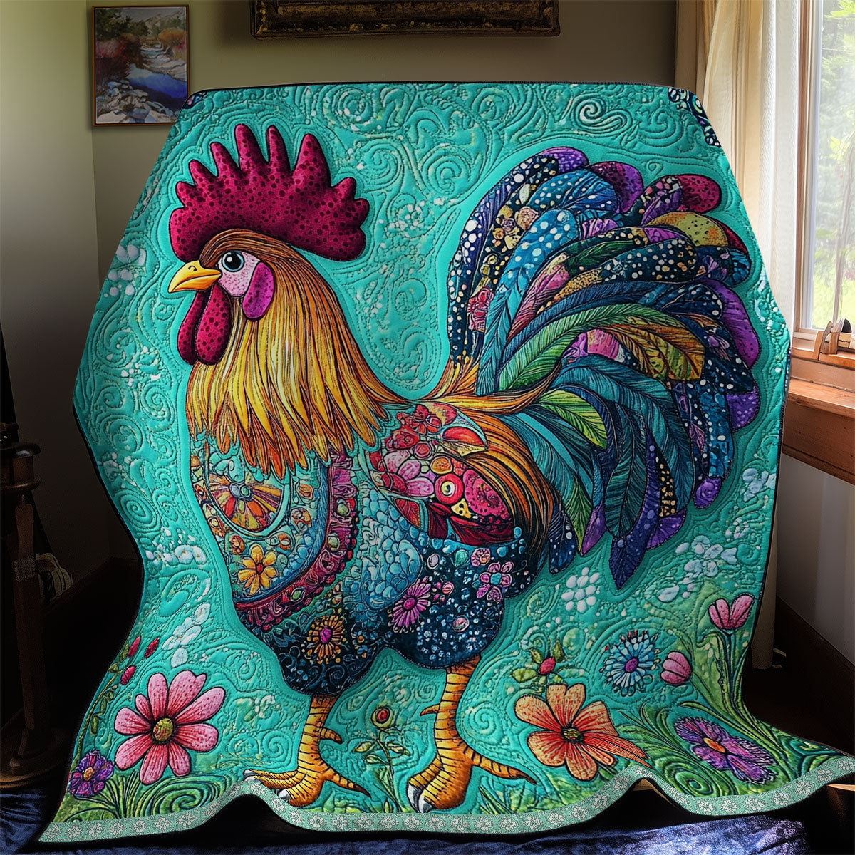 Adorable Rooster WX1411001CL Quilt