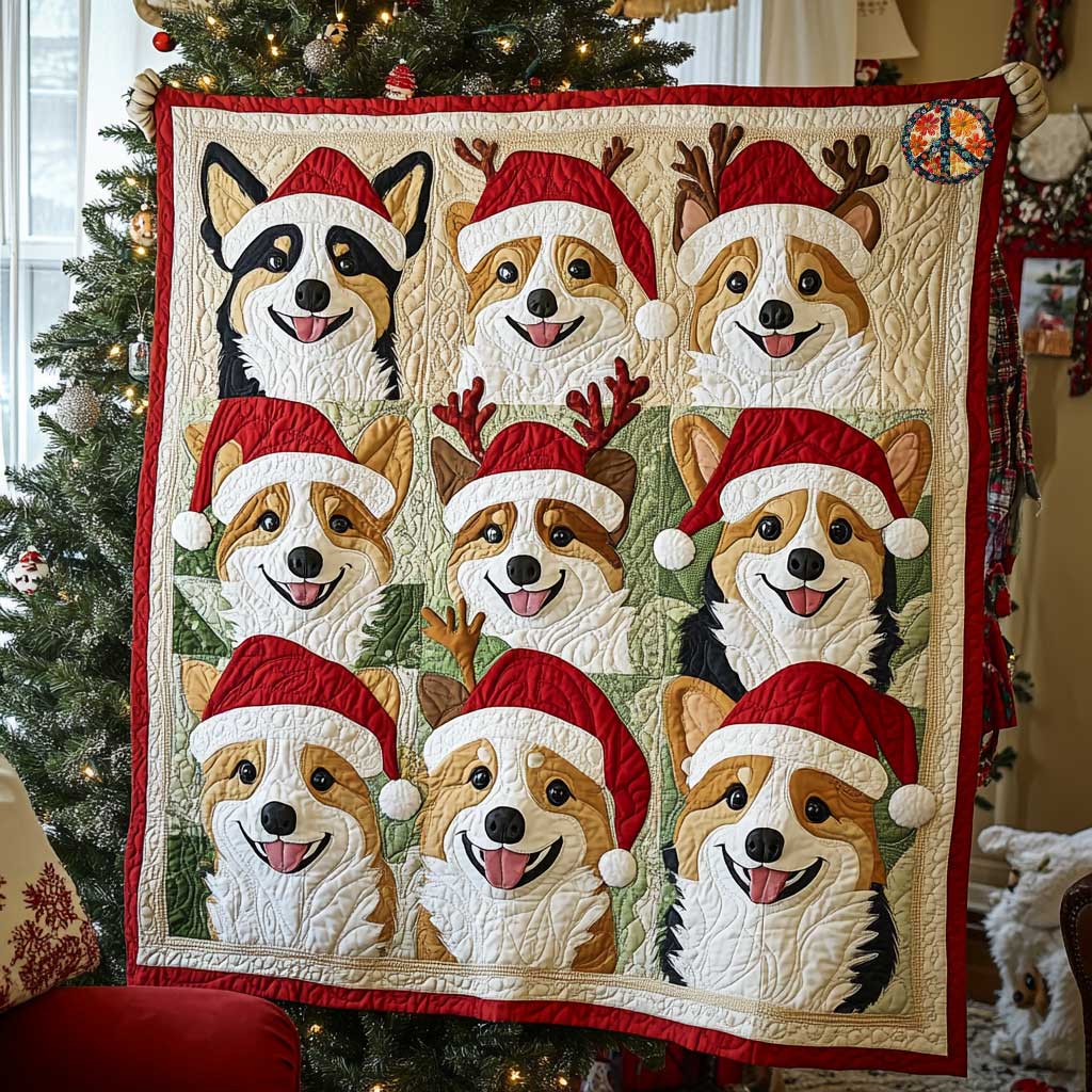 Holiday Corgi Cheer WN3110039CL Quilt