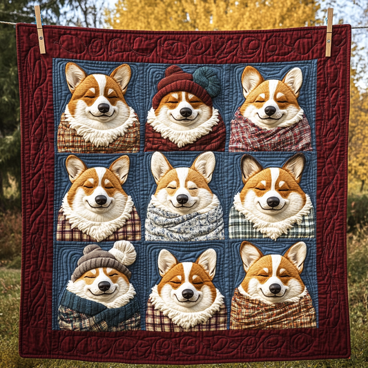 Corgi Cozy Winter WG1601063CL Quilt