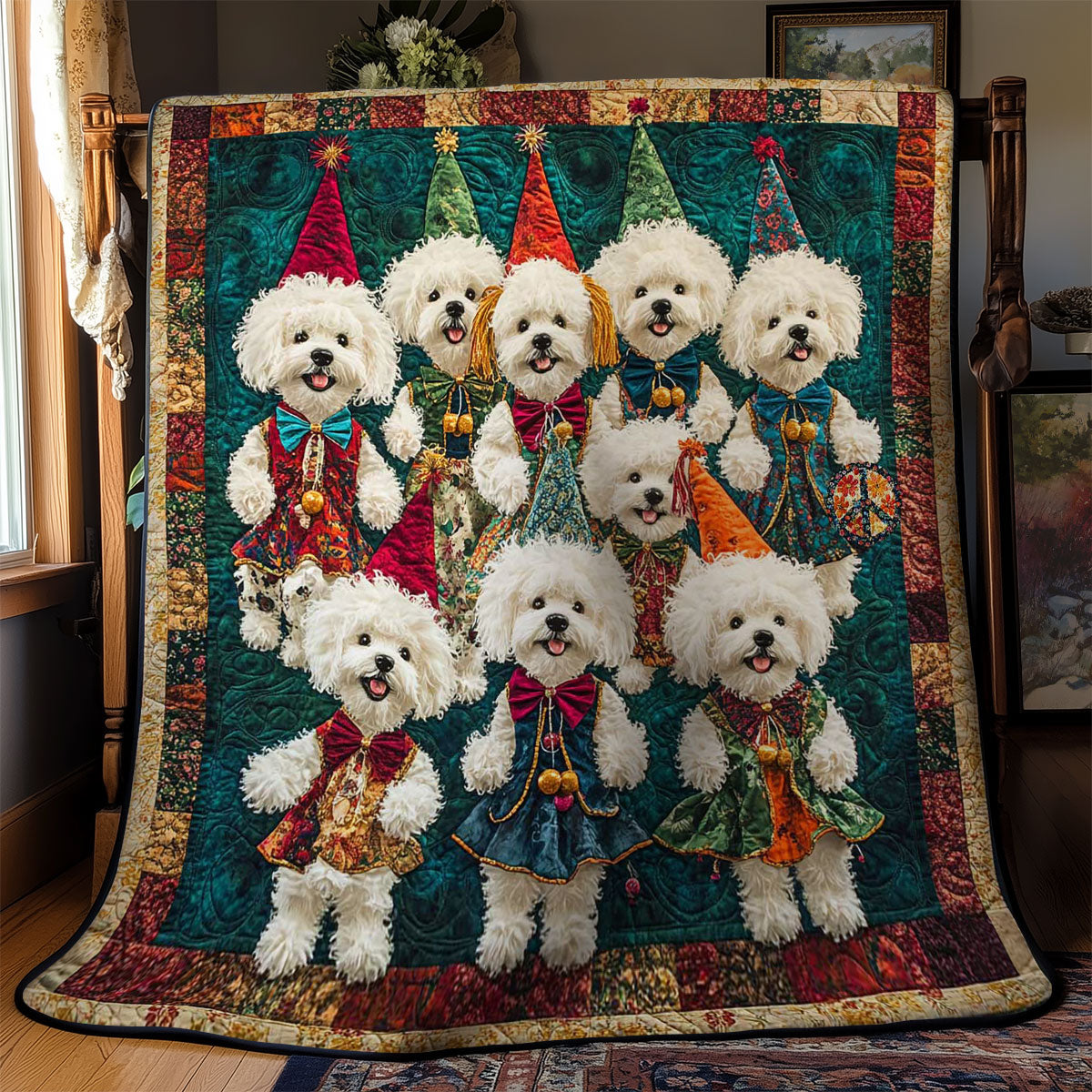 Bichon Frise Carnival WN0711087CL Quilt