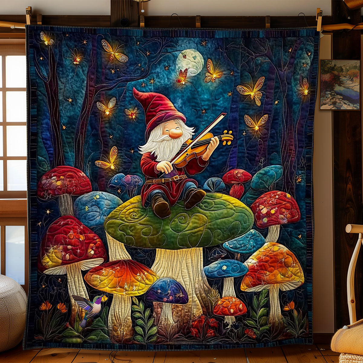 Gnome In Night WY2312031CL Quilt