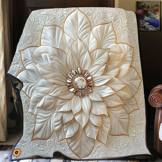 Gemstone White Flower WY0212045CL Quilt
