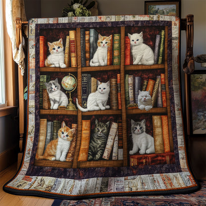 Bookshelf Cat WY0911016CL Quilt