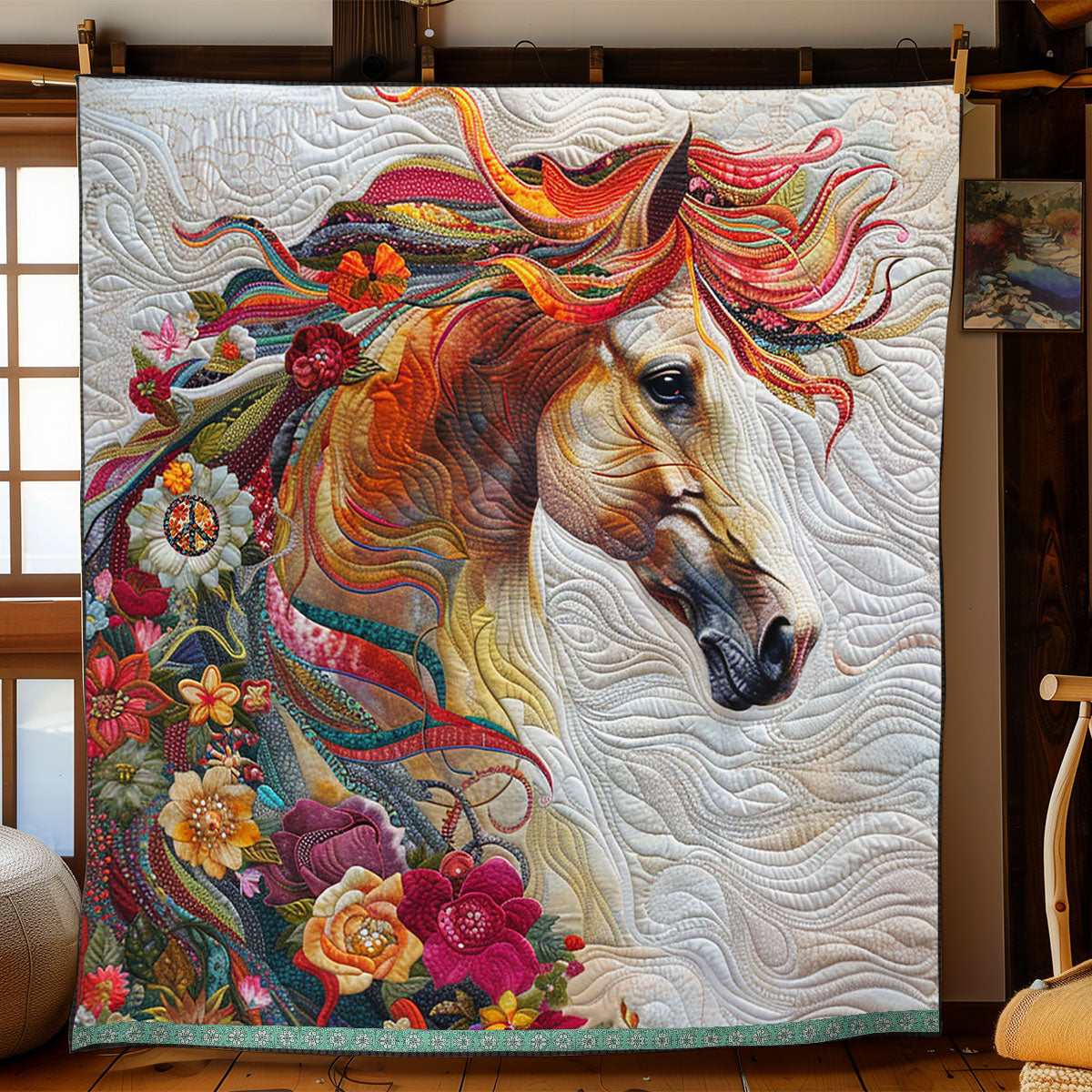 Flower Horse WJ0512020CL Quilt