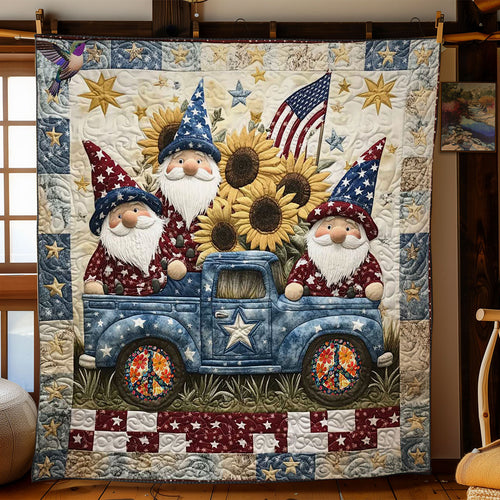 Flag Gnome Adventures WN2811058CL Quilt