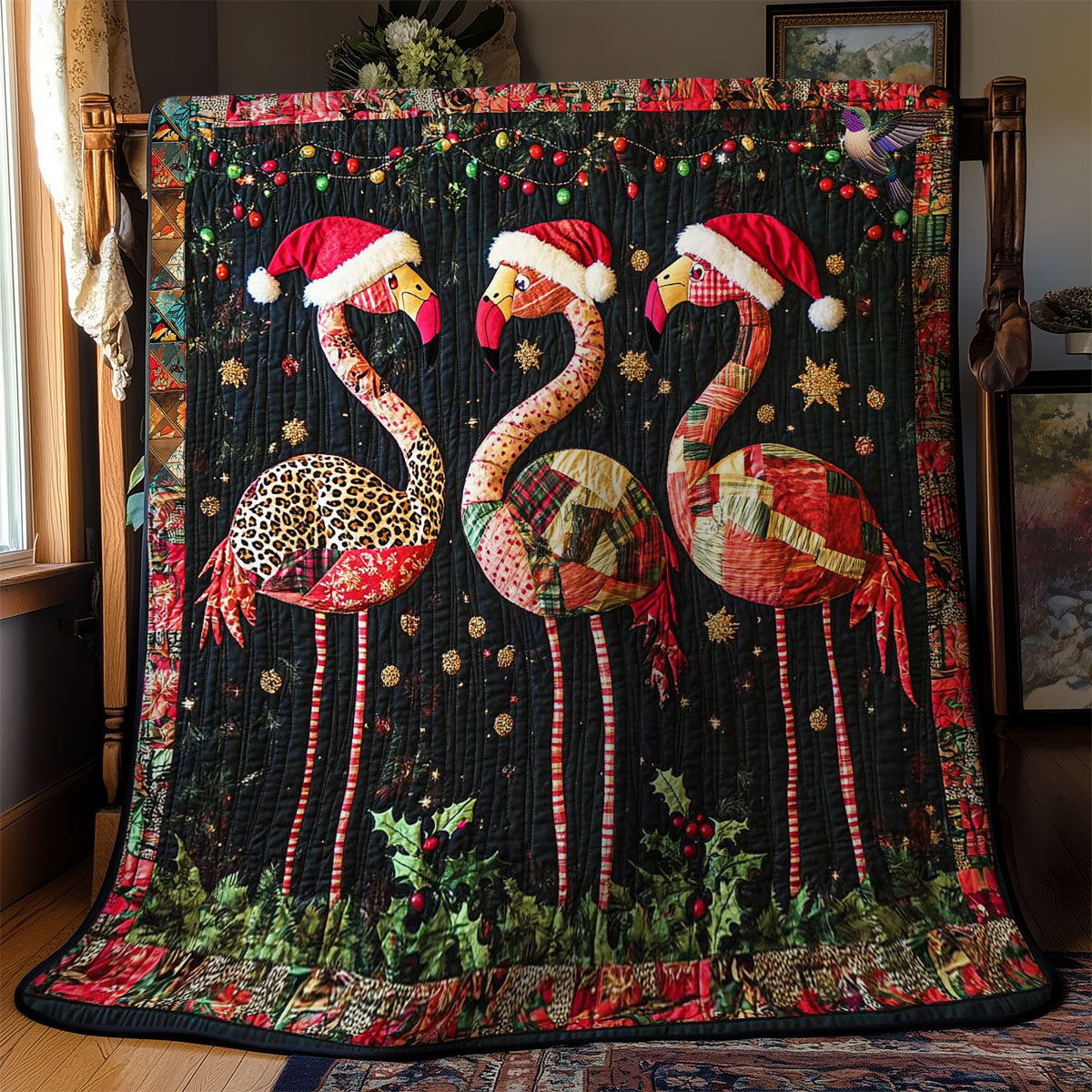 Holiday Flamingo Delight WN1112031CL Quilt