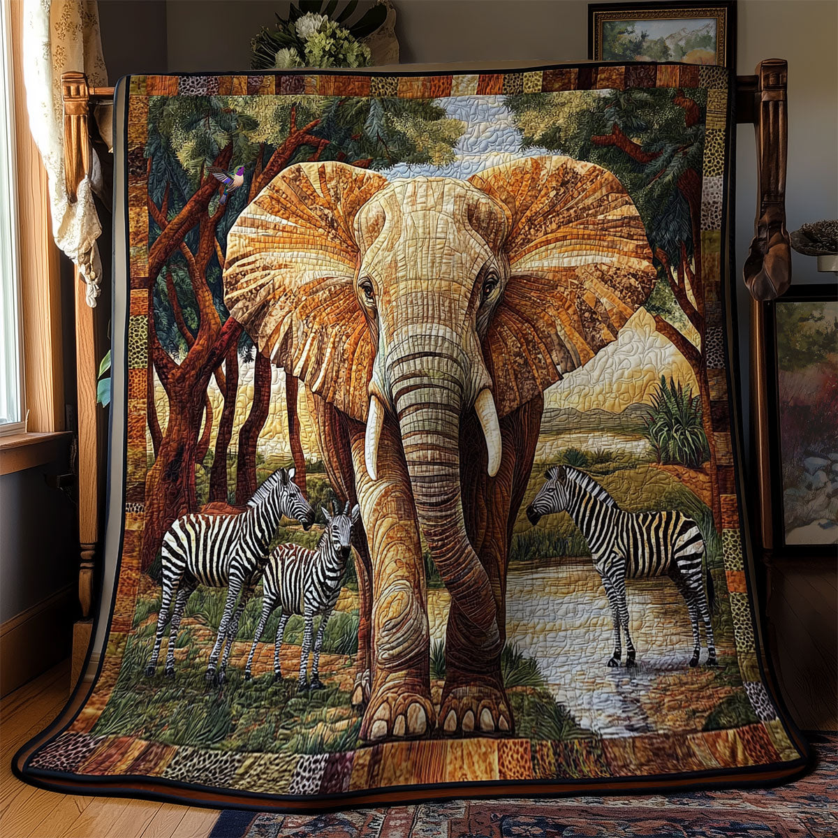 Zebra And Elephant WY2011037CL Quilt