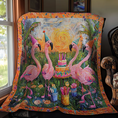 Birthday Party Flamingo WY0911033CL Quilt