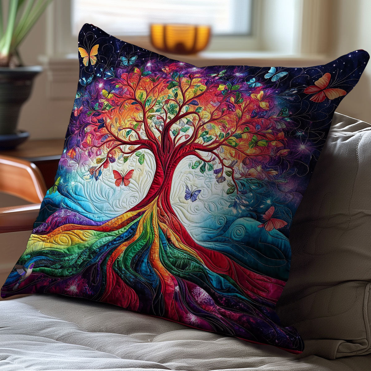 Colorful Tree Of Life WY2212075CL Quilt Pillow Case