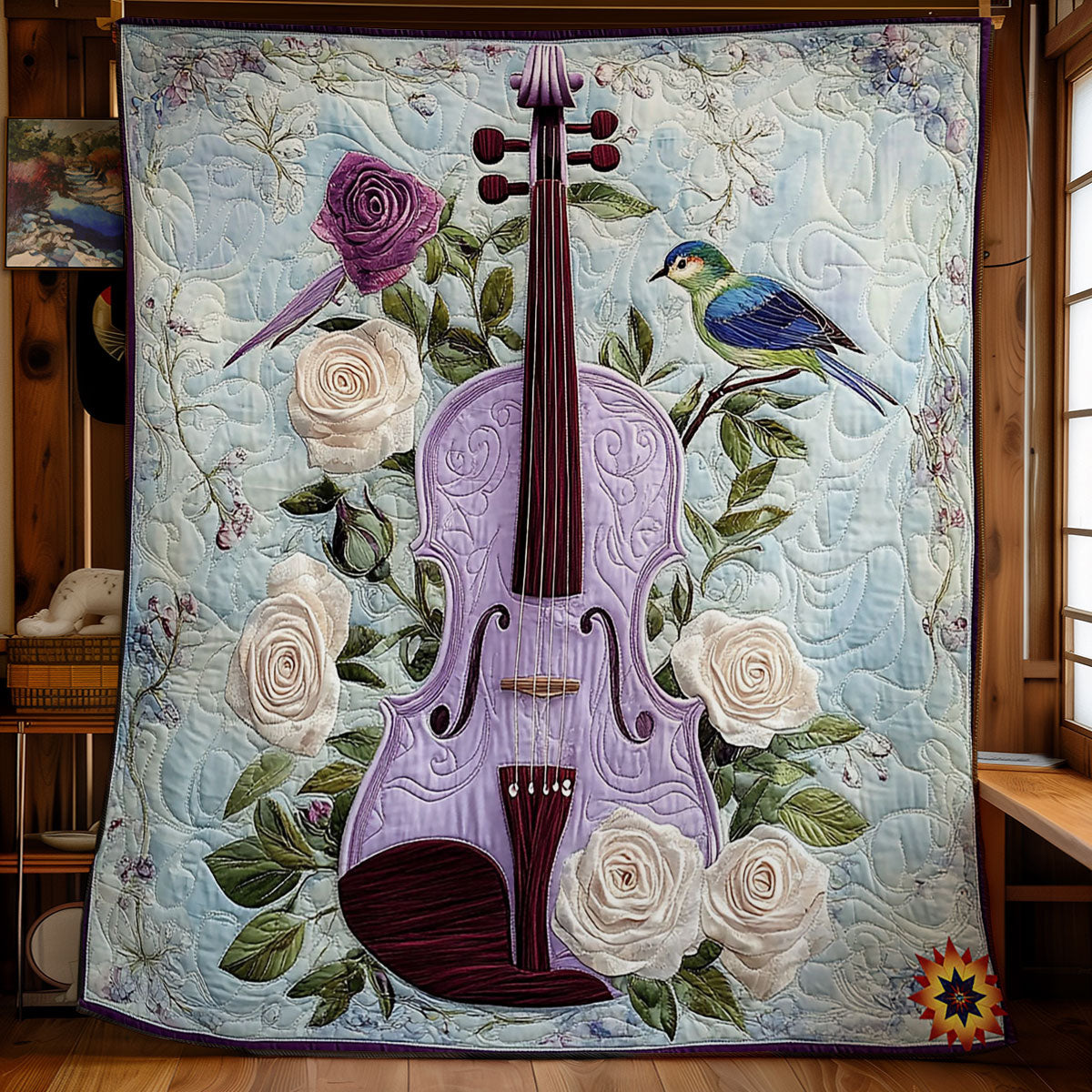 Purple Violin WY0312045CL Quilt