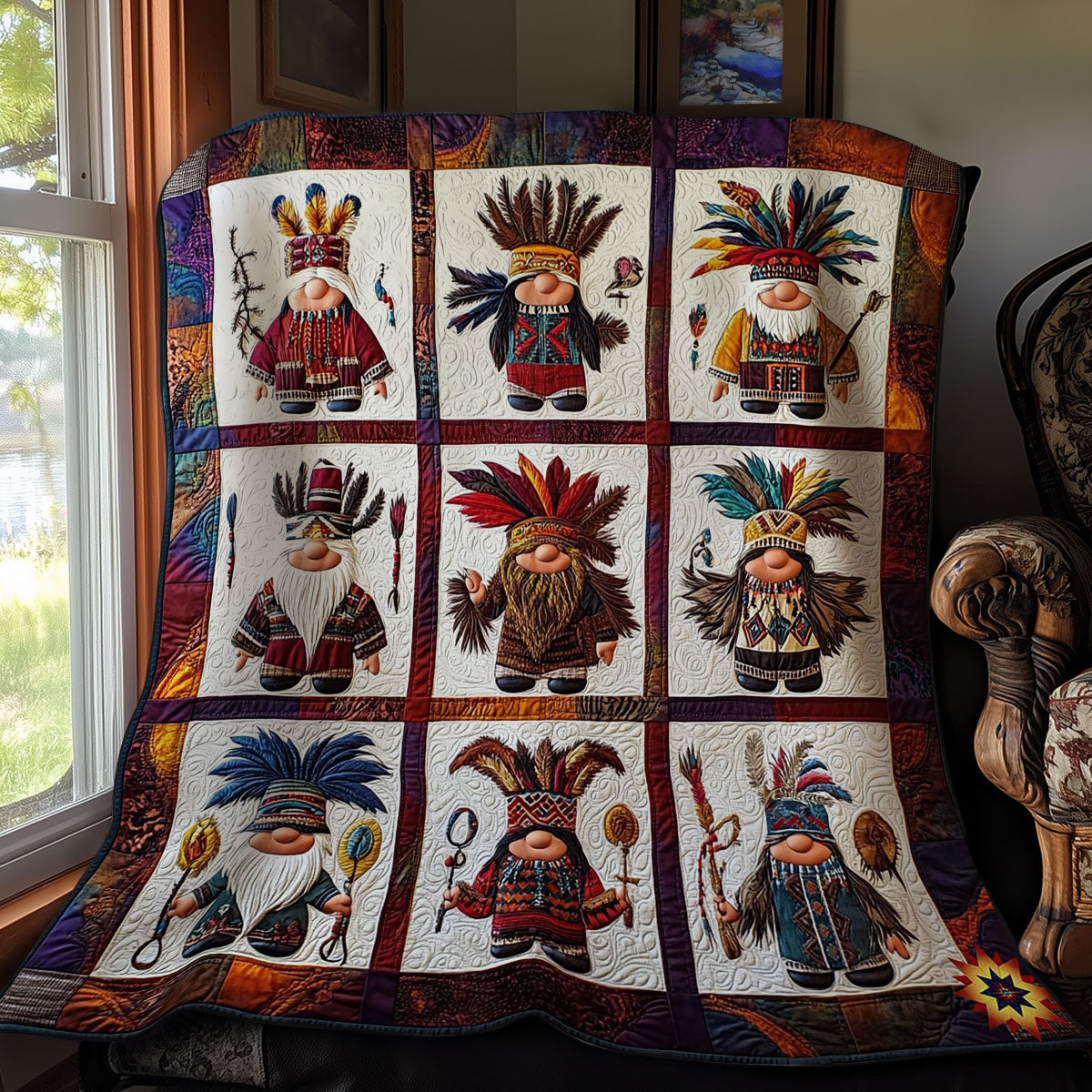 Gnome Native American WY0412010CL Quilt