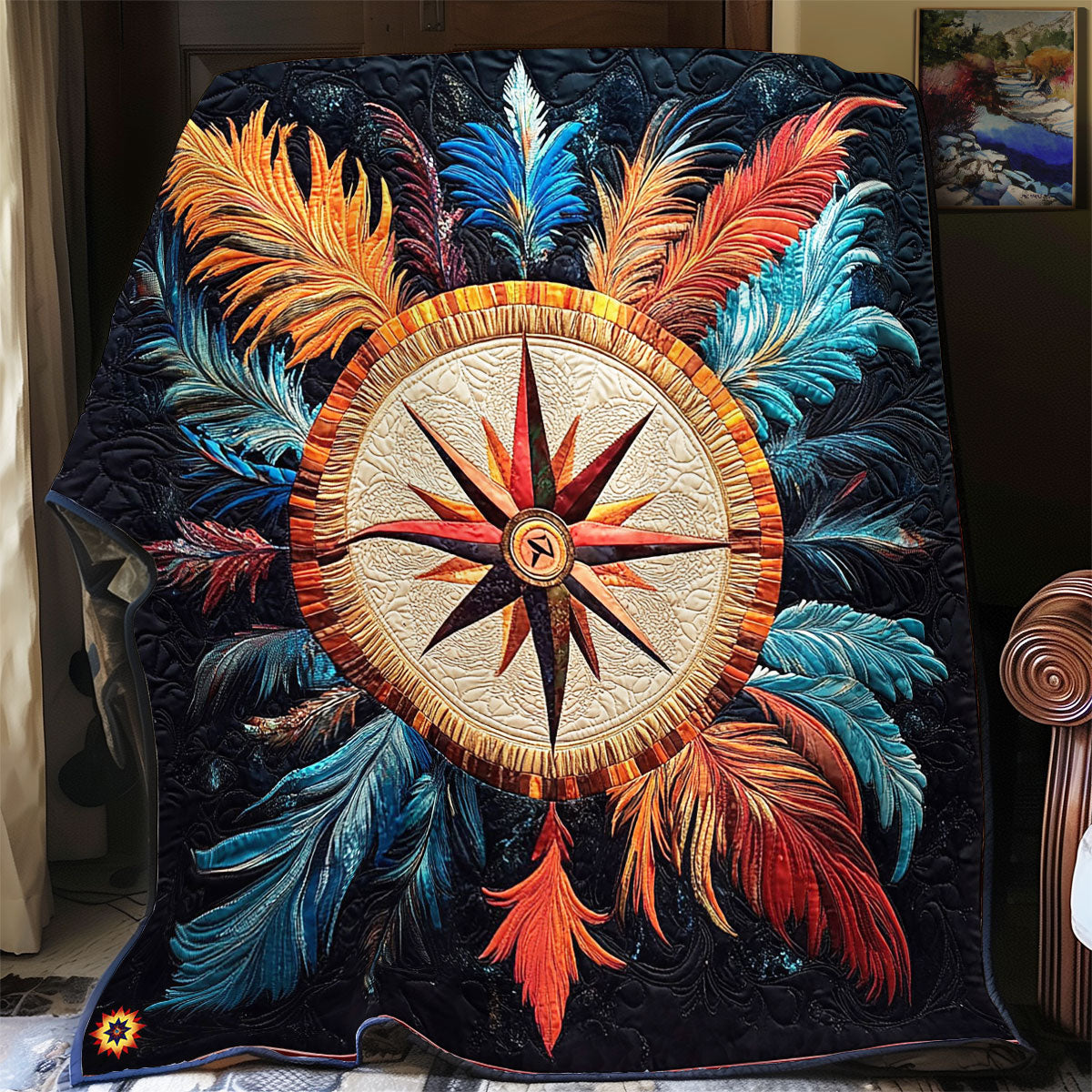 Feather Compass WY0312051CL Quilt