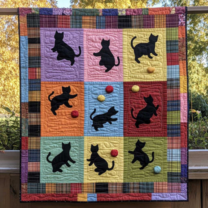 Patchwork Silhouette Cat WP1709019CL Quilt