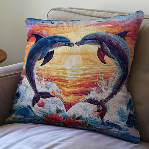 Heart Couple Dolphin WY1012007CL Quilt Pillow Case