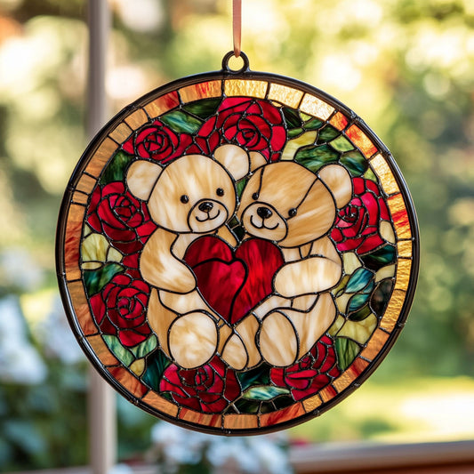 Couple Teddy Bear WY2202126CL Suncatcher