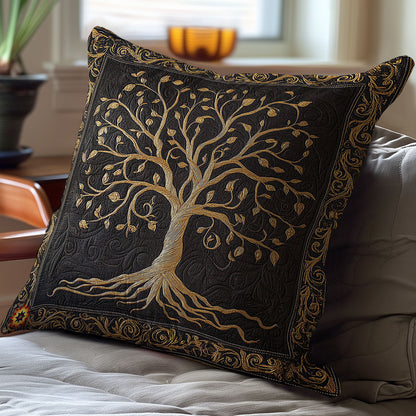 Brown Tree Of Life WY1612086CL Quilt Pillow Case