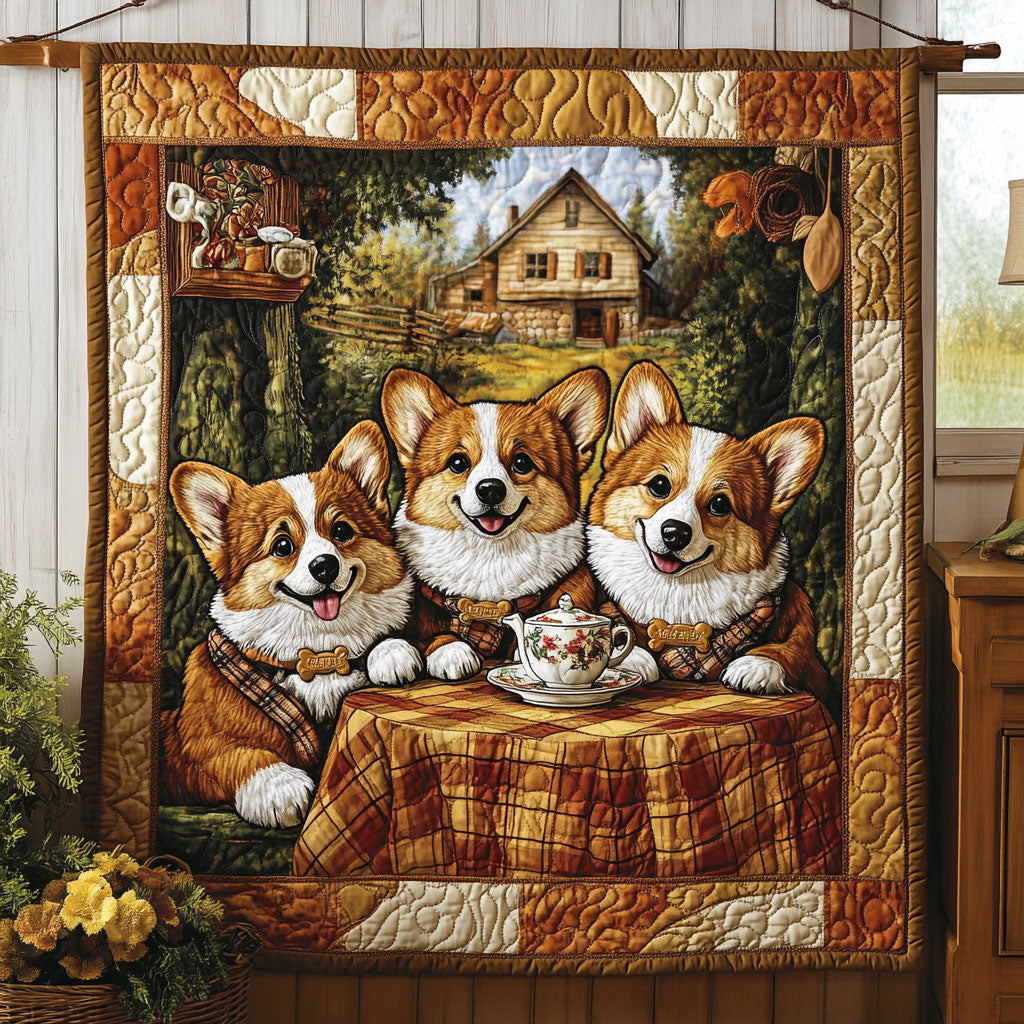 Corgi Tea Party WT2709008CL Quilt
