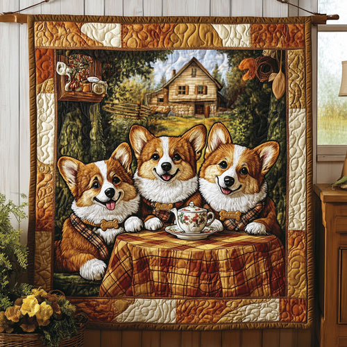 Corgi Tea Party WT2709008CL Quilt