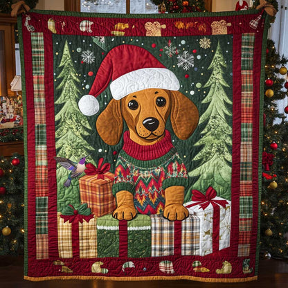 Santa Dachshund Delight WN2011038CL Quilt