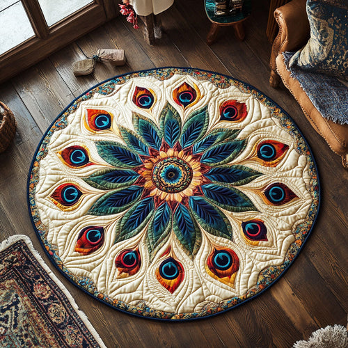 Peacock Bloom CP1508027CL Quilted Round Mat