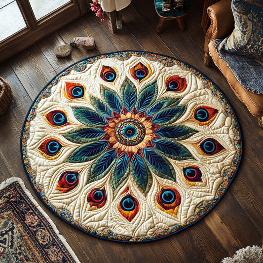 Peacock Bloom CP1508027CL Quilted Round Mat