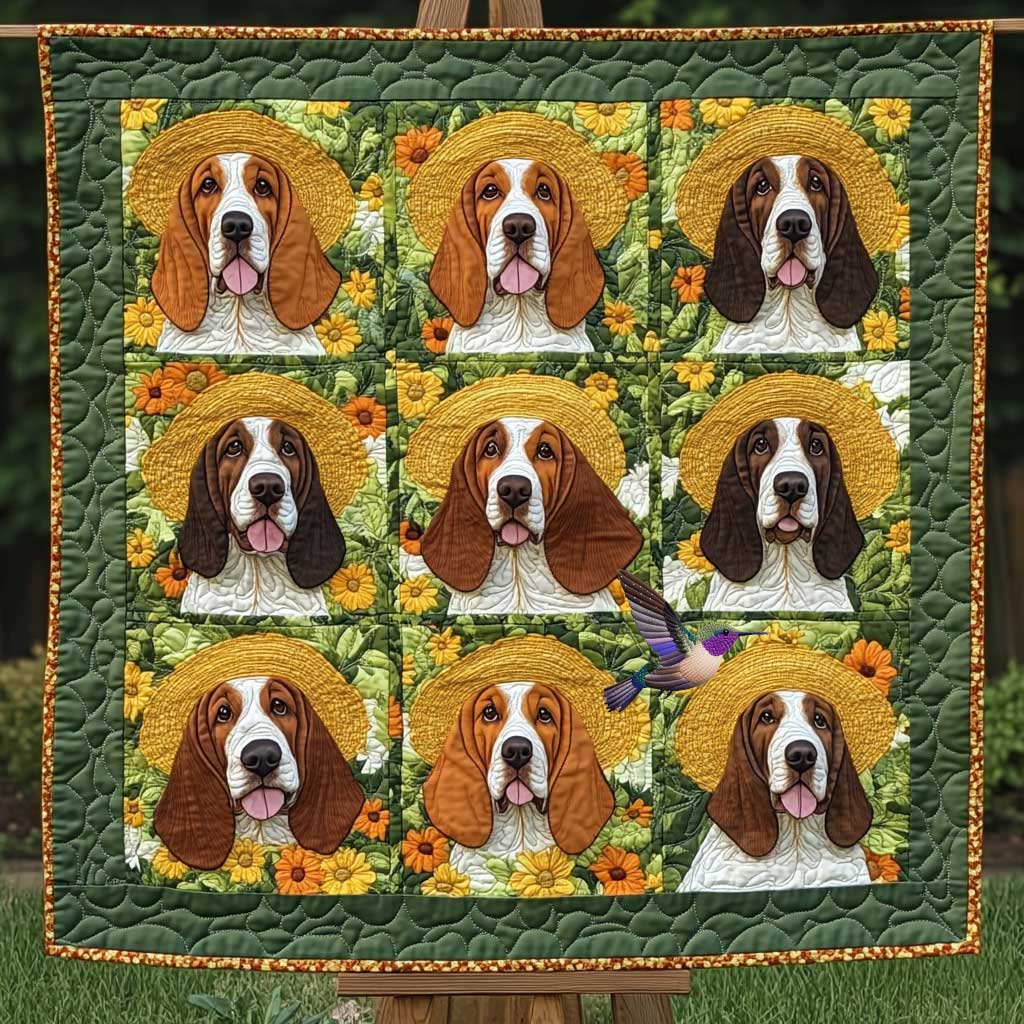 Sunflower Basset Hound WP0810049CL Quilt