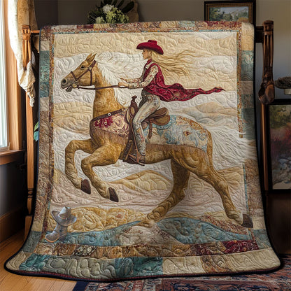 Festive Saddle Horse Cowgirl WN0412083CL Quilt