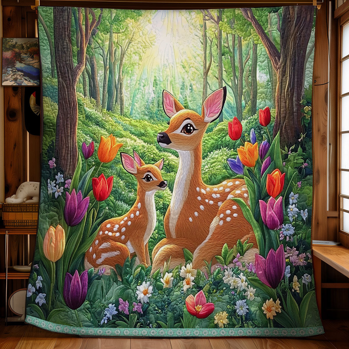 Deer In Forest WX1012012CL Quilt