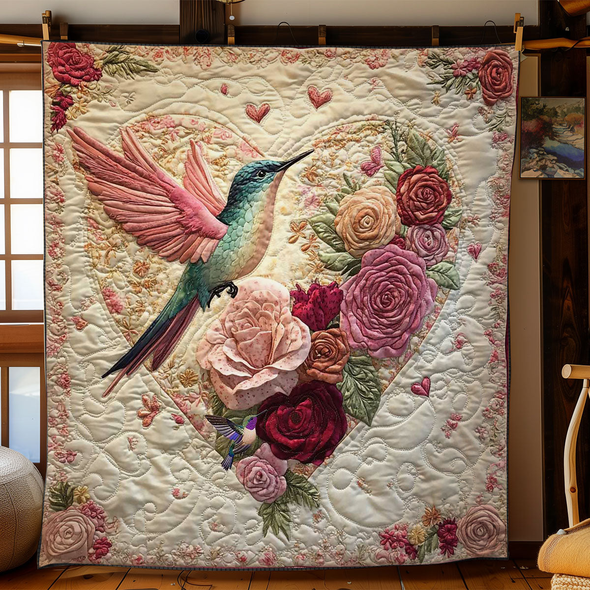 Valentine’s Hummingbird WN1112057CL Quilt