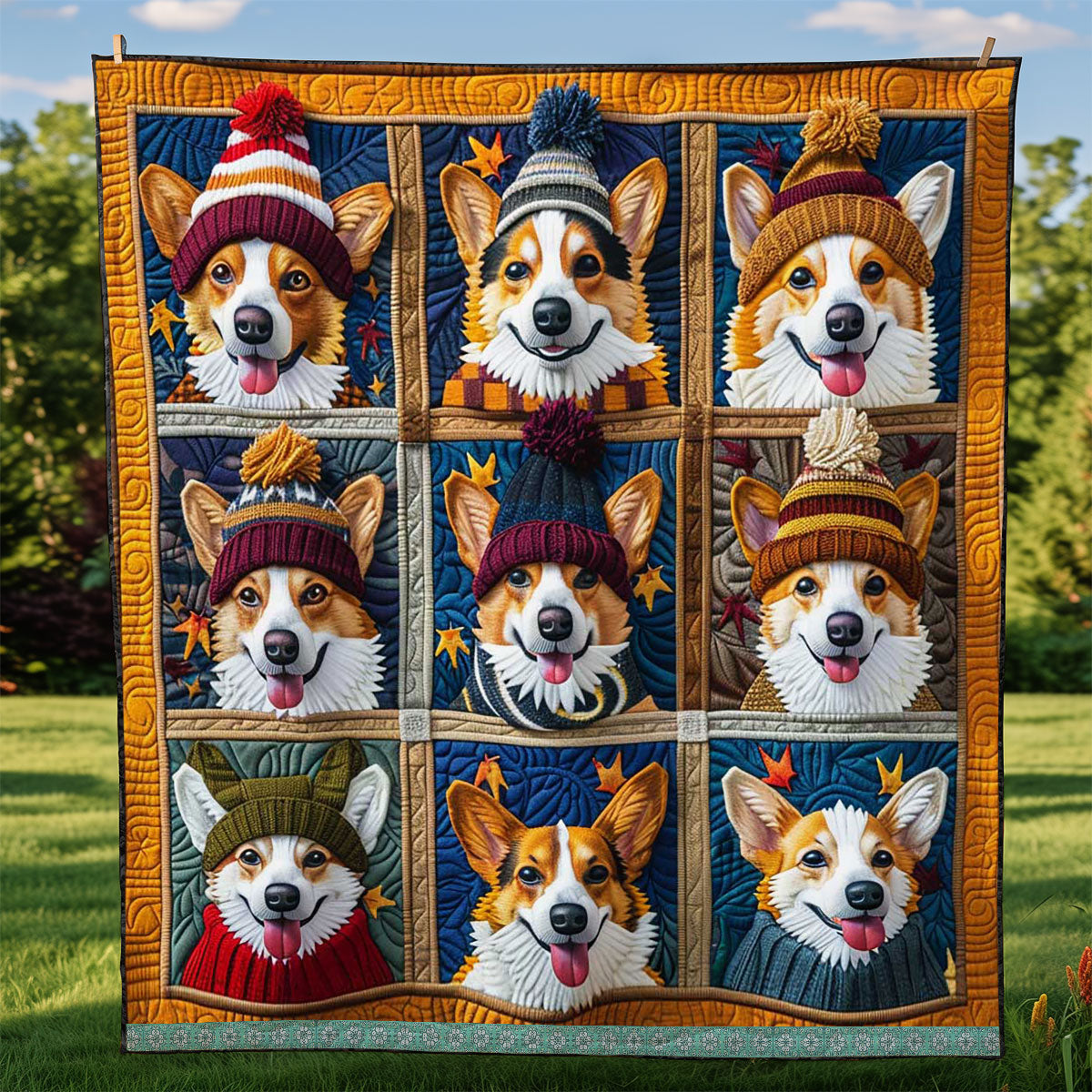 Cute Corgi WJ1209005CL Quilt