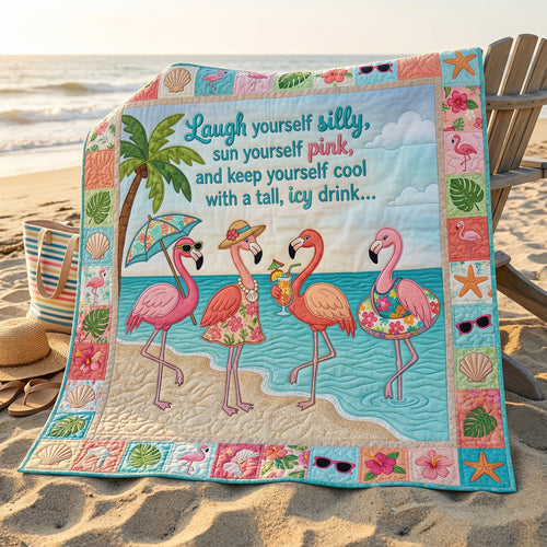 Sunny Flamingo Party XR0604010CL Quilt