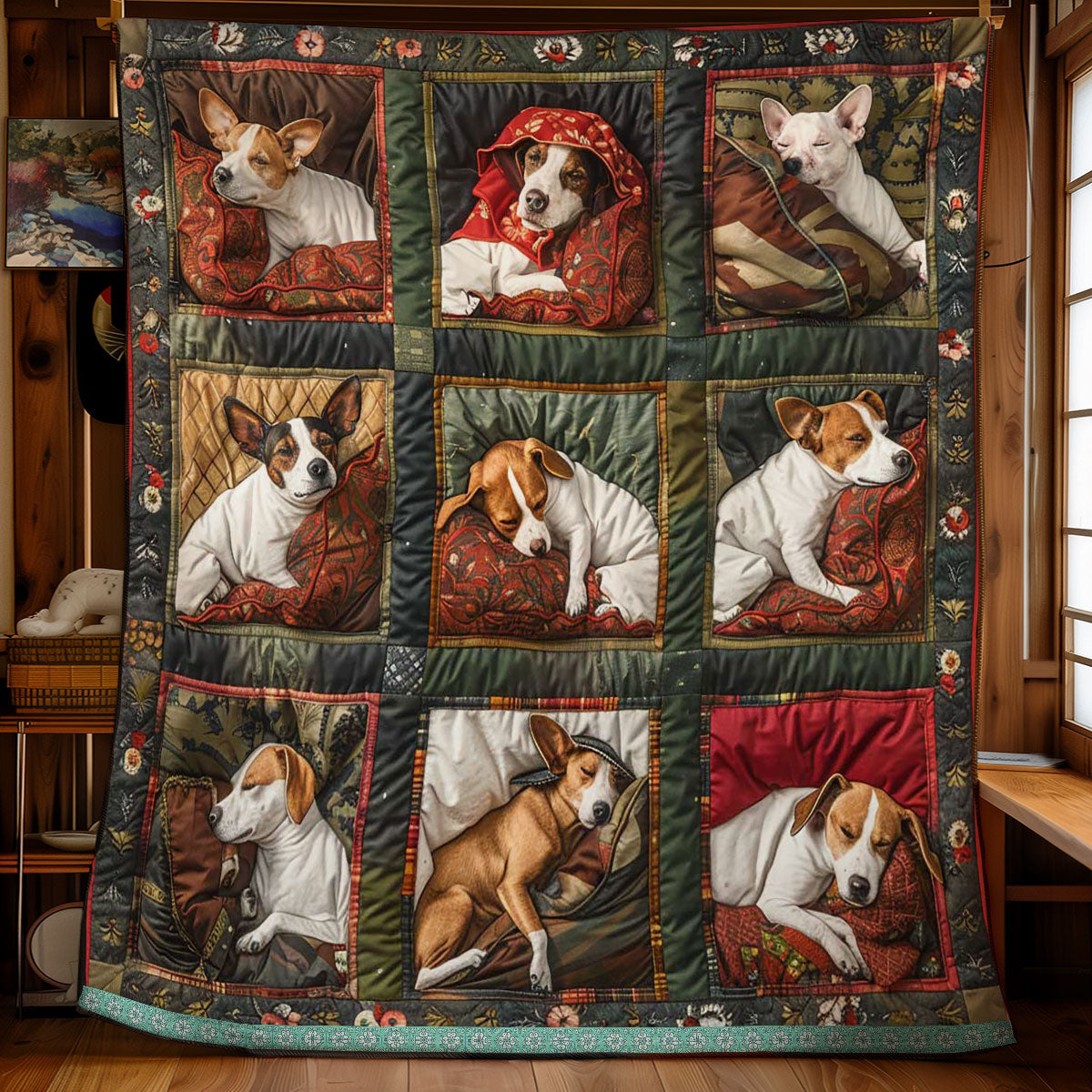 Jack Russell Furry Comforter WN1209024CL Quilt