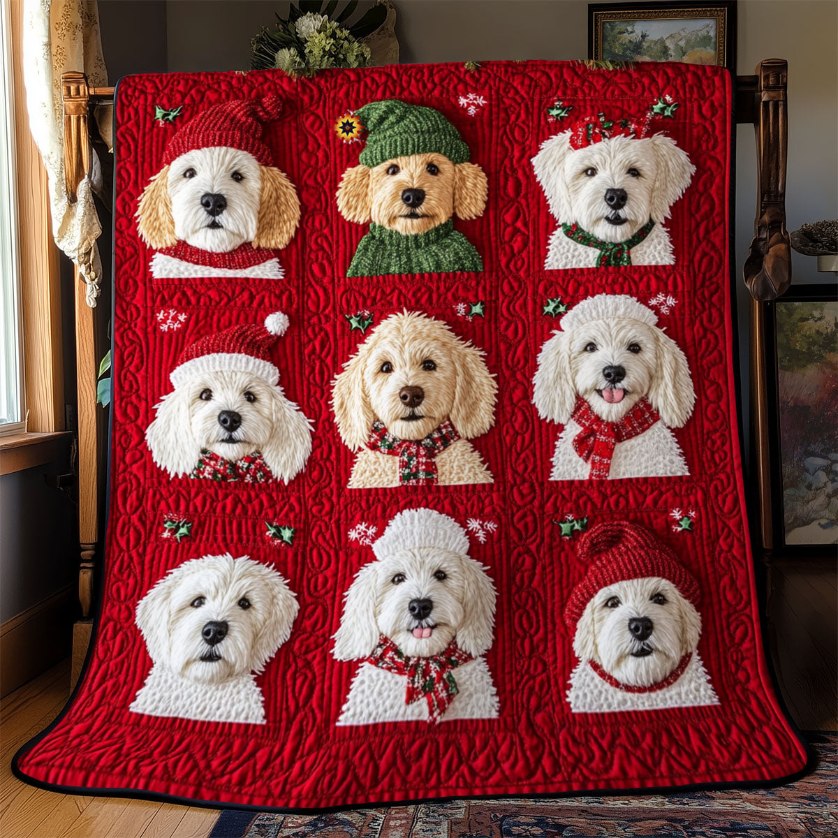 Poodle Christmas YR1510002CL Quilt