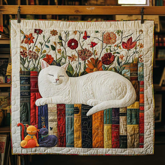 Library White Cat WP0110023CL Quilt