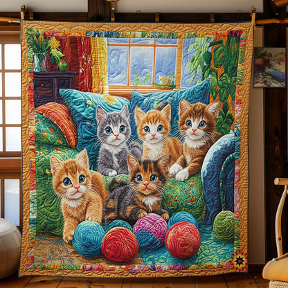 Kitten Playing Yarn WY2712034CL Quilt