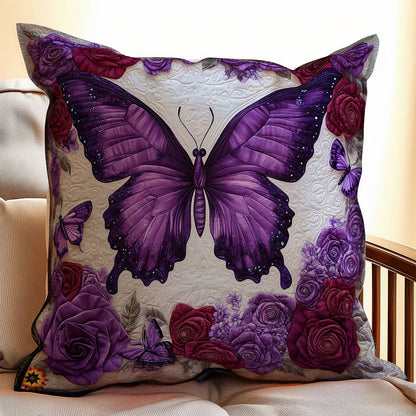 Purple Flower Butterfly WY0912081CL Quilt Pillow Case