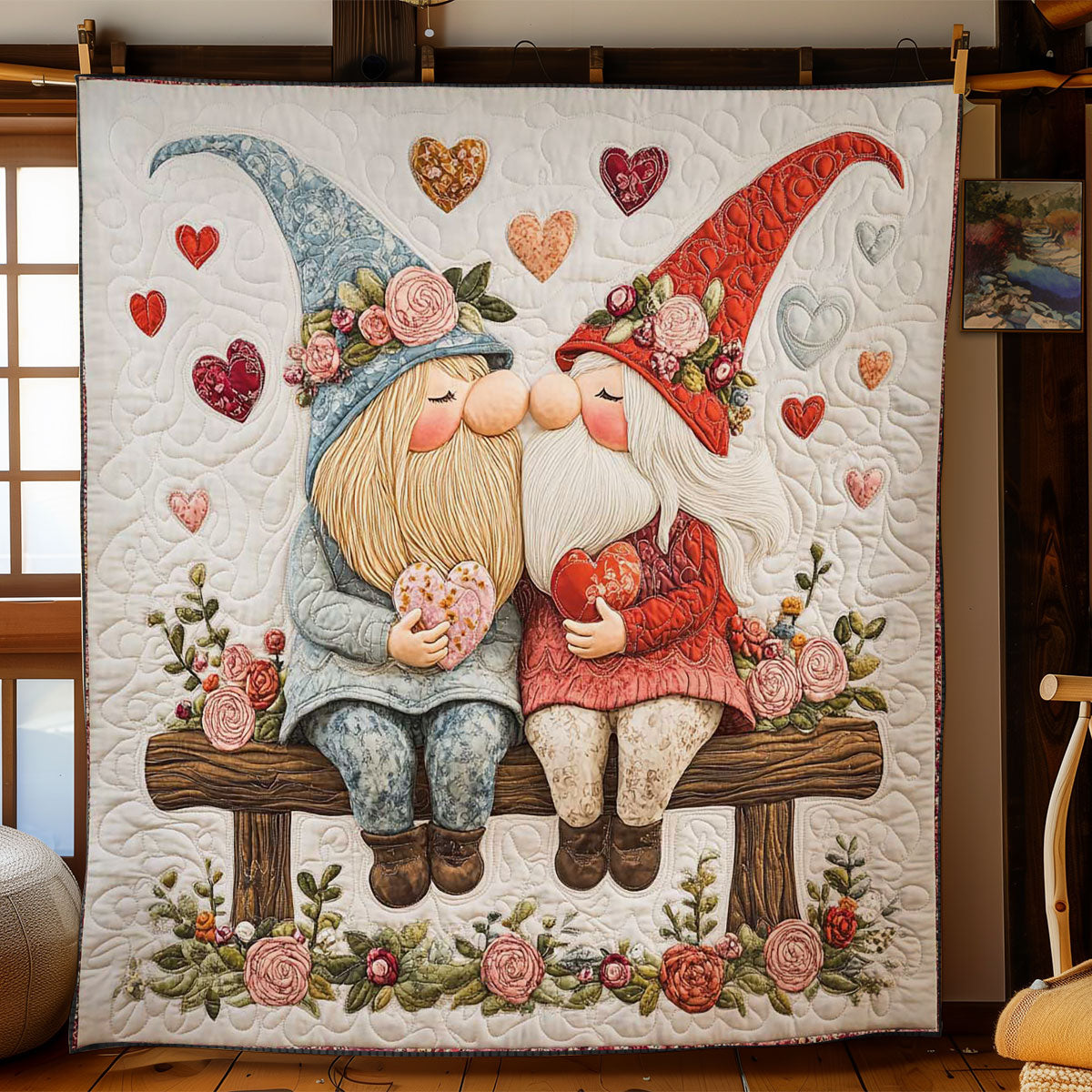 Loving Gnome Kiss WN2512041CL Quilt