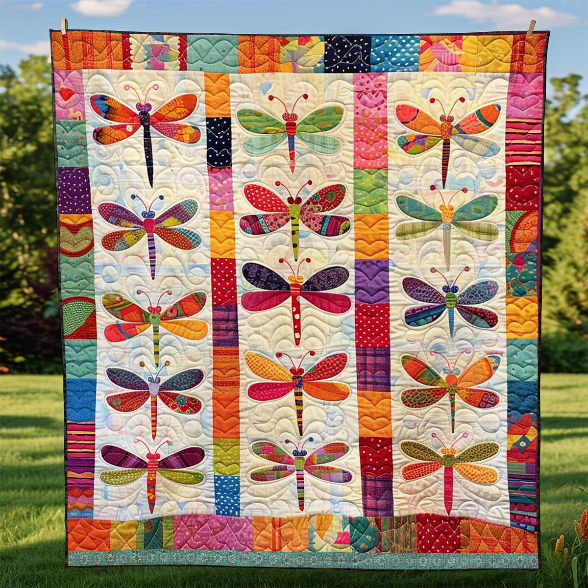 Patchwork Dragonflies WJ1209021CL Quilt