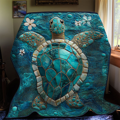Teal Turtle WY2311034CL Quilt
