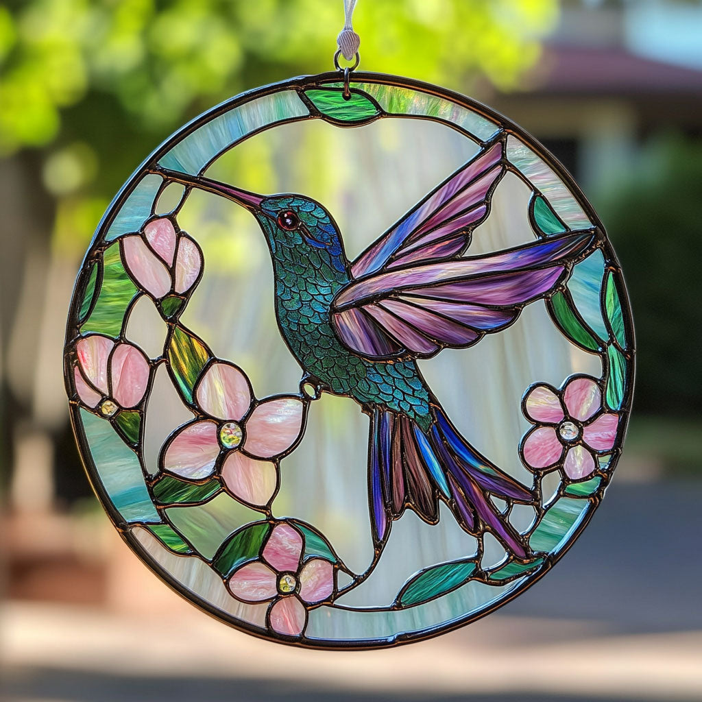 Hummingbird Flower WT2702003CL Suncatcher