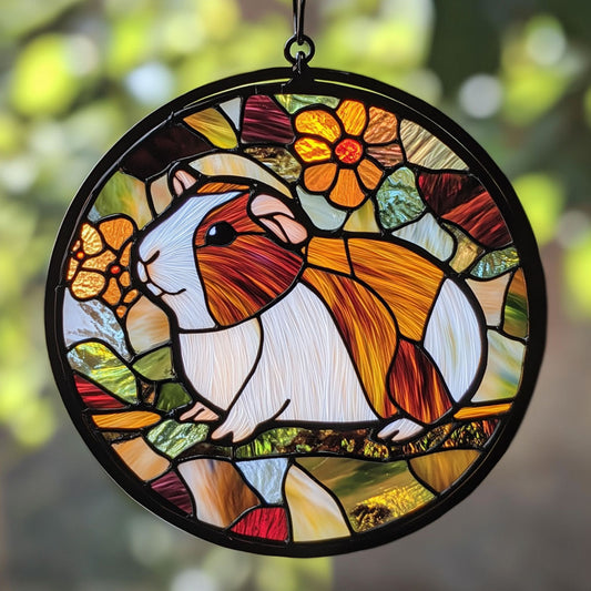 Guinea Pig WJ1810037CL Stained Glass Suncatcher