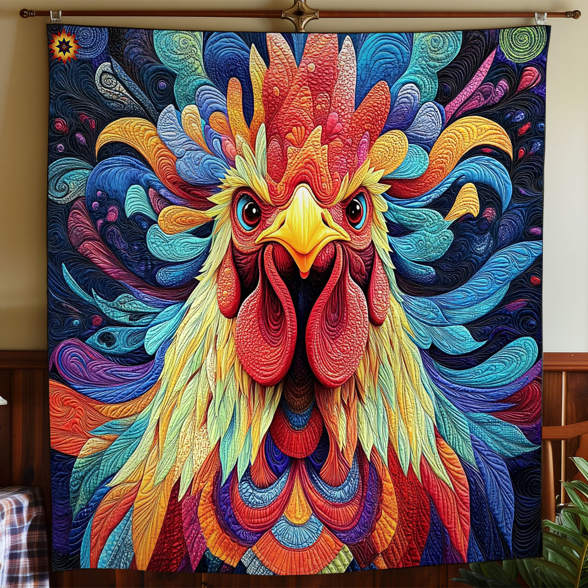 Colorful Rooster WY2111039CL Quilt