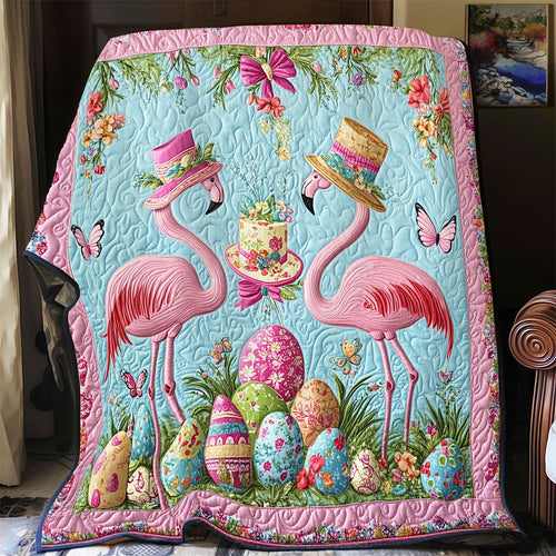 Easter Egg Flamingo WY2001074CL Quilt