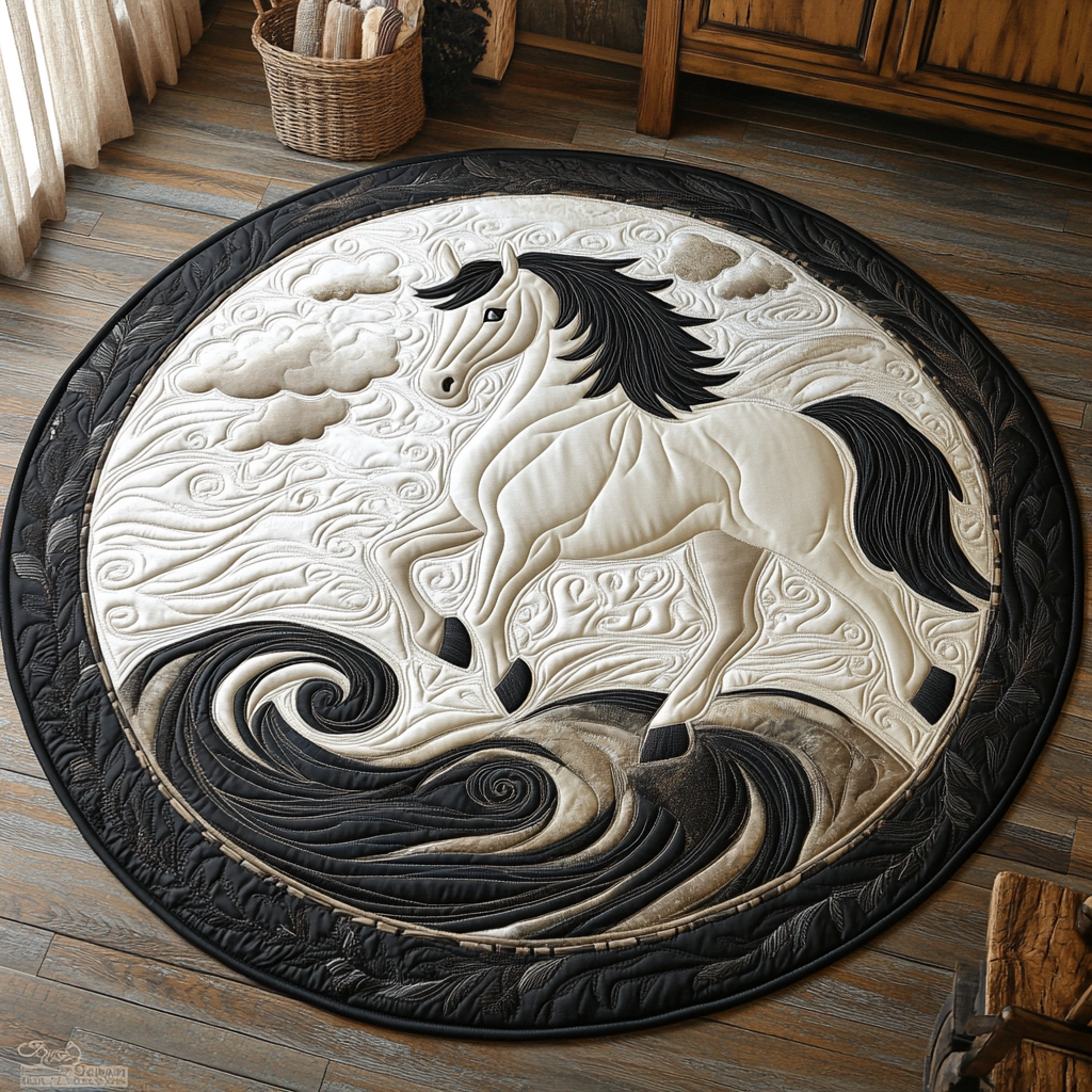 Black Mane XR1303006CL Quilted Round Mat