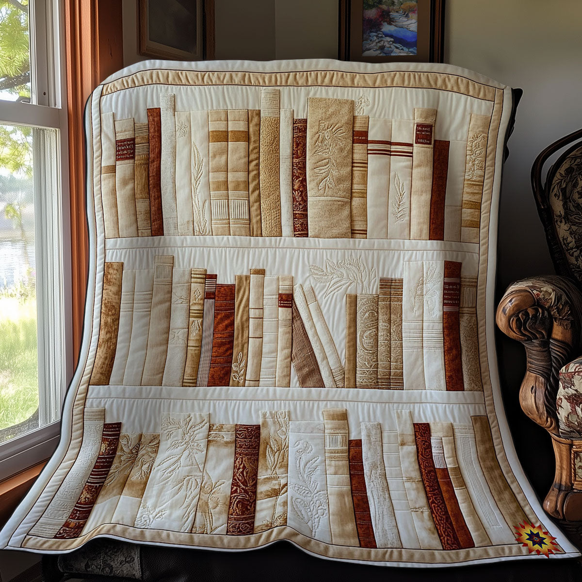 White Bookshelf WY0612003CL Quilt