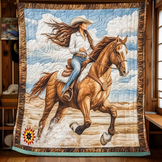 Cowgirl Riding WX5110022CL Quilt